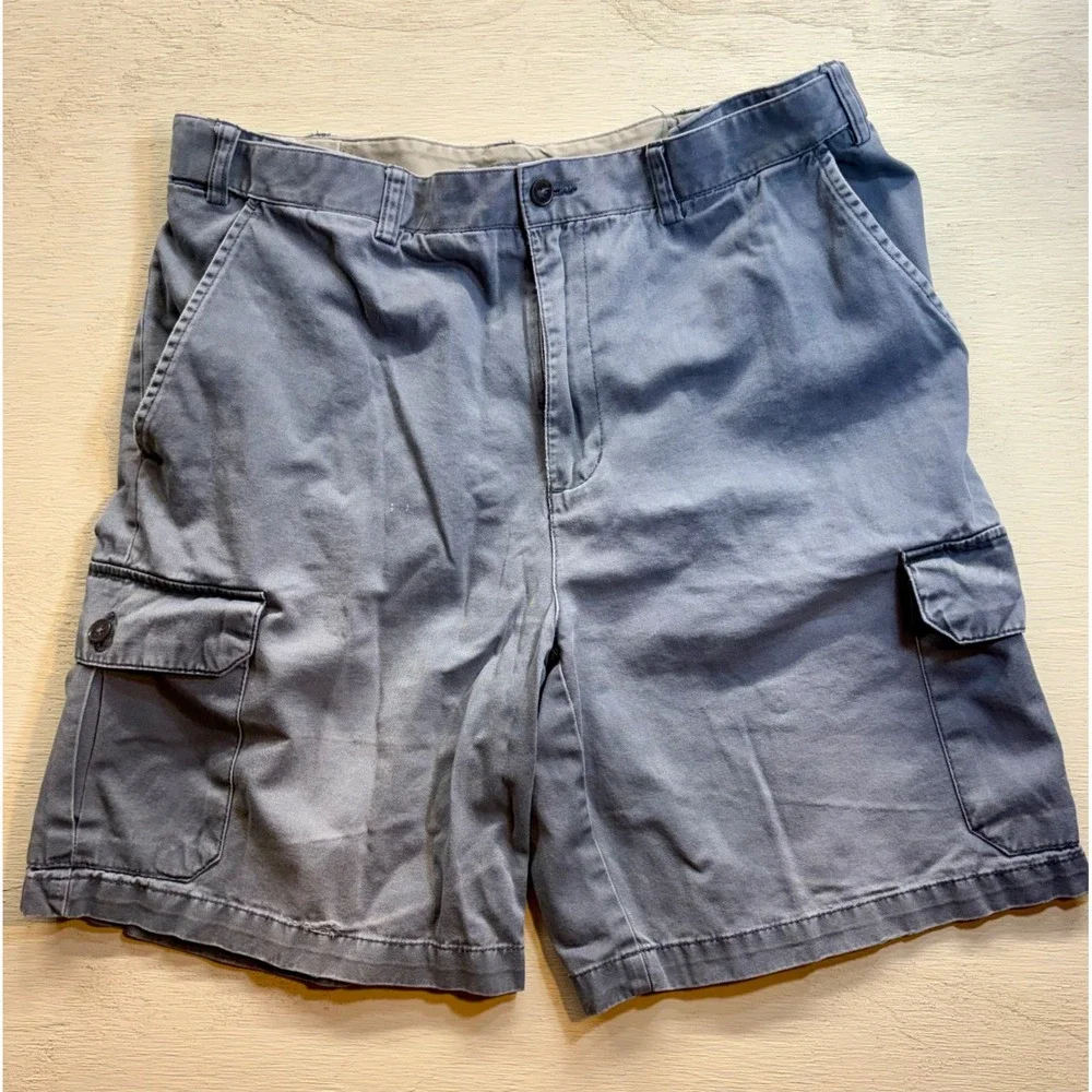 Geoffrey Beene Cargo Shorts Mens 34 Blue/Gray Cotton Outdoor Gorpcore Streetcore
